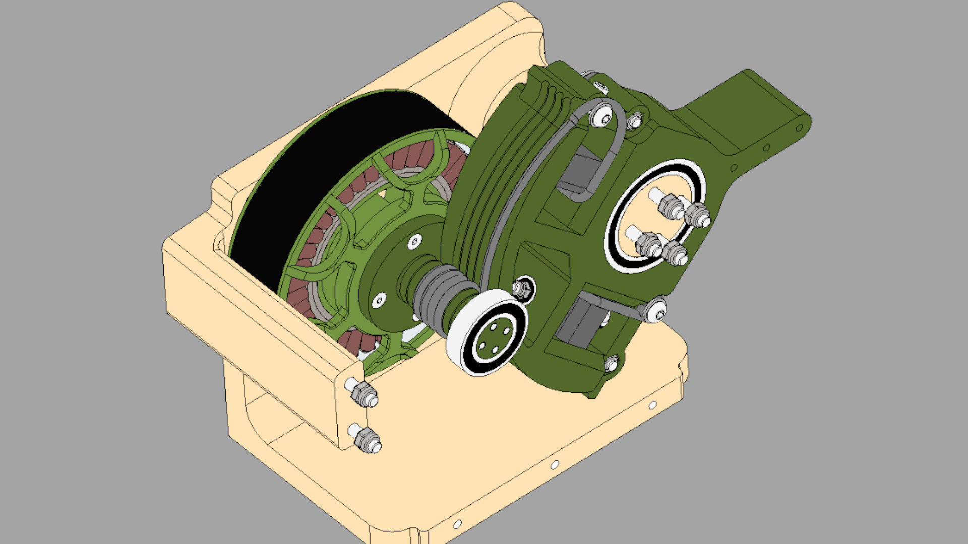 Projekt CAD obudowy napędu capstanowego